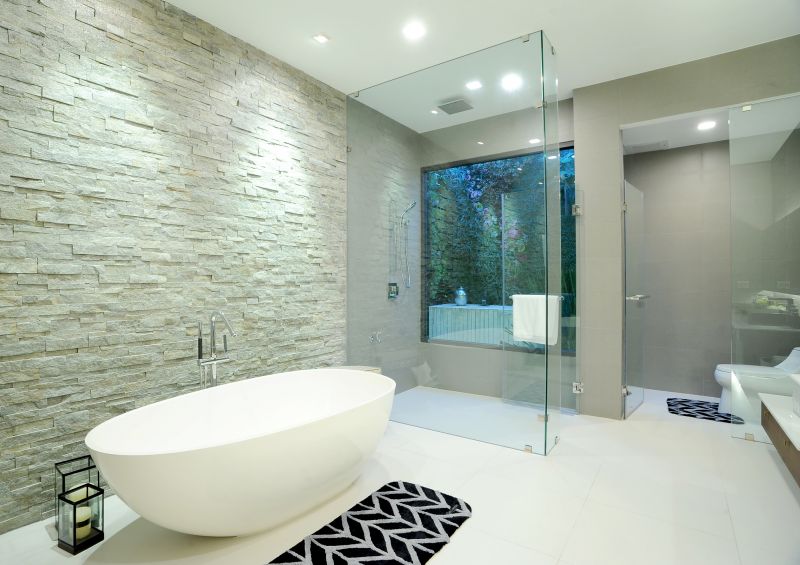 Contemporary Bathroom with Freestanding Tub